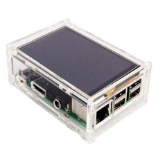 Корпус ACD RA147  Acrylic Case w/ 3.5 inch LCD hole for Raspberry Pi 3 B (вместо верхней крышки - отверстие для LCD дисплея) (494248)