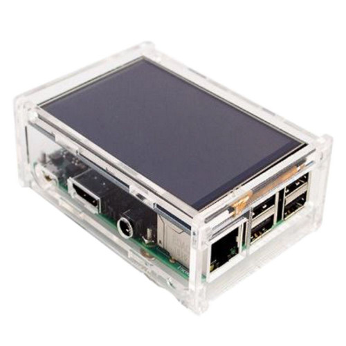 Корпус ACD RA147  Acrylic Case w/ 3.5 inch LCD hole for Raspberry Pi 3 B (вместо верхней крышки - отверстие для LCD дисплея) (494248)